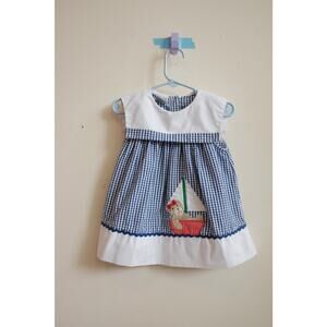 Vintage Samara Seersucker Gingham Dress with Bloomers 24 months